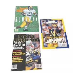1991-1998 Lot Of 3 Sports Illustrated College Football Magazines Memorabilia